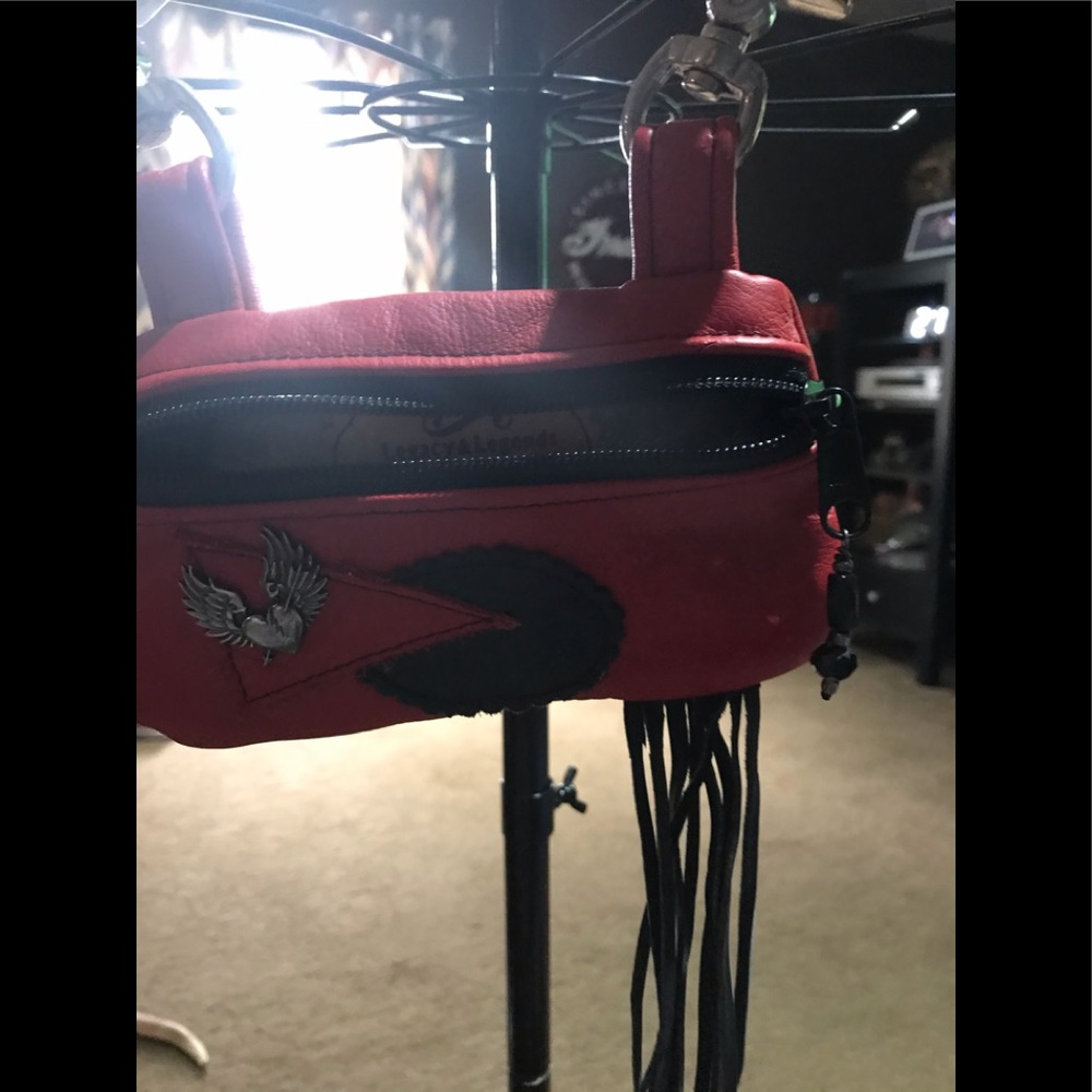 COPY - Woman’s red motorcycle belt purse